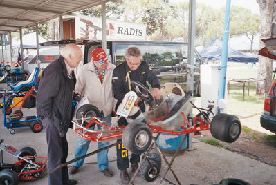 Toby Sinclair with George and Farnk Weir (of Chariot karts)